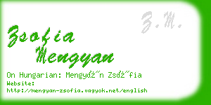 zsofia mengyan business card